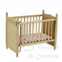 Drop sided cot barewood