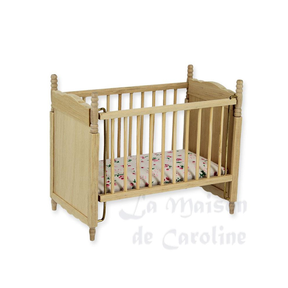 Drop sided cot barewood