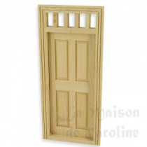 4 panel int.door w/mullions bare wood