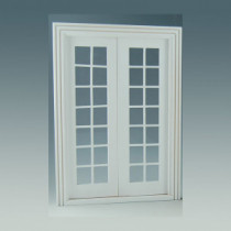 Double french door w/mullions white