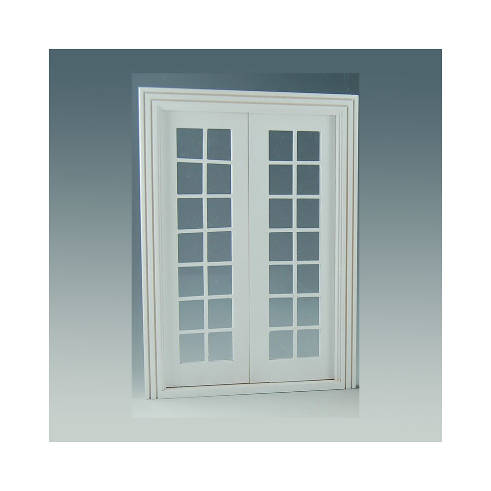 Double french door w/mullions white