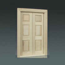 6-panels double door barewood