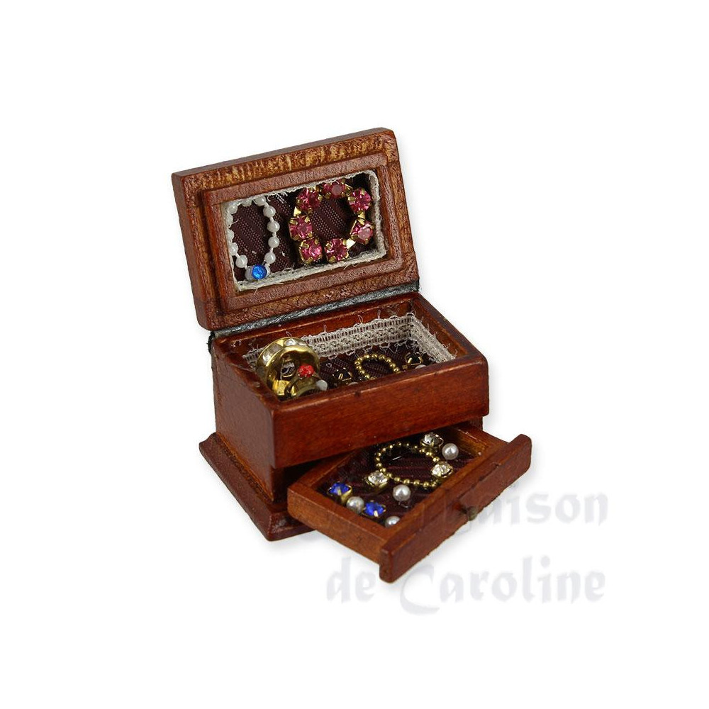 Jewellery box wood w.drawer