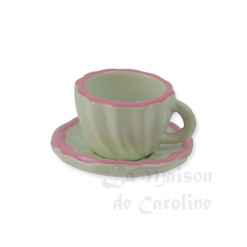 Coffee cup + saucer ,pink