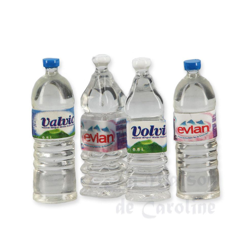 4 water bottles assorted