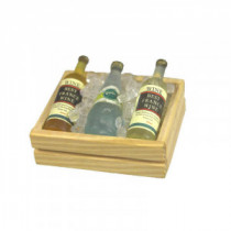 Wooden box w/3 bottles+ ice (glued)