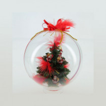 Ball with Christmas tree and Santa Claus