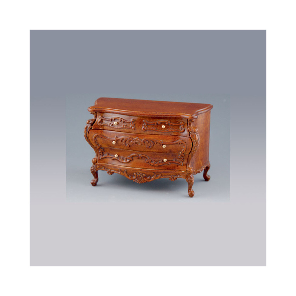 Rounded chest of drawers walnut