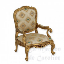 Single seat sofa Walnut gold