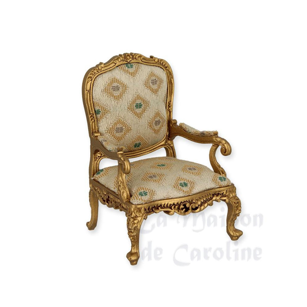 Single seat sofa Walnut gold