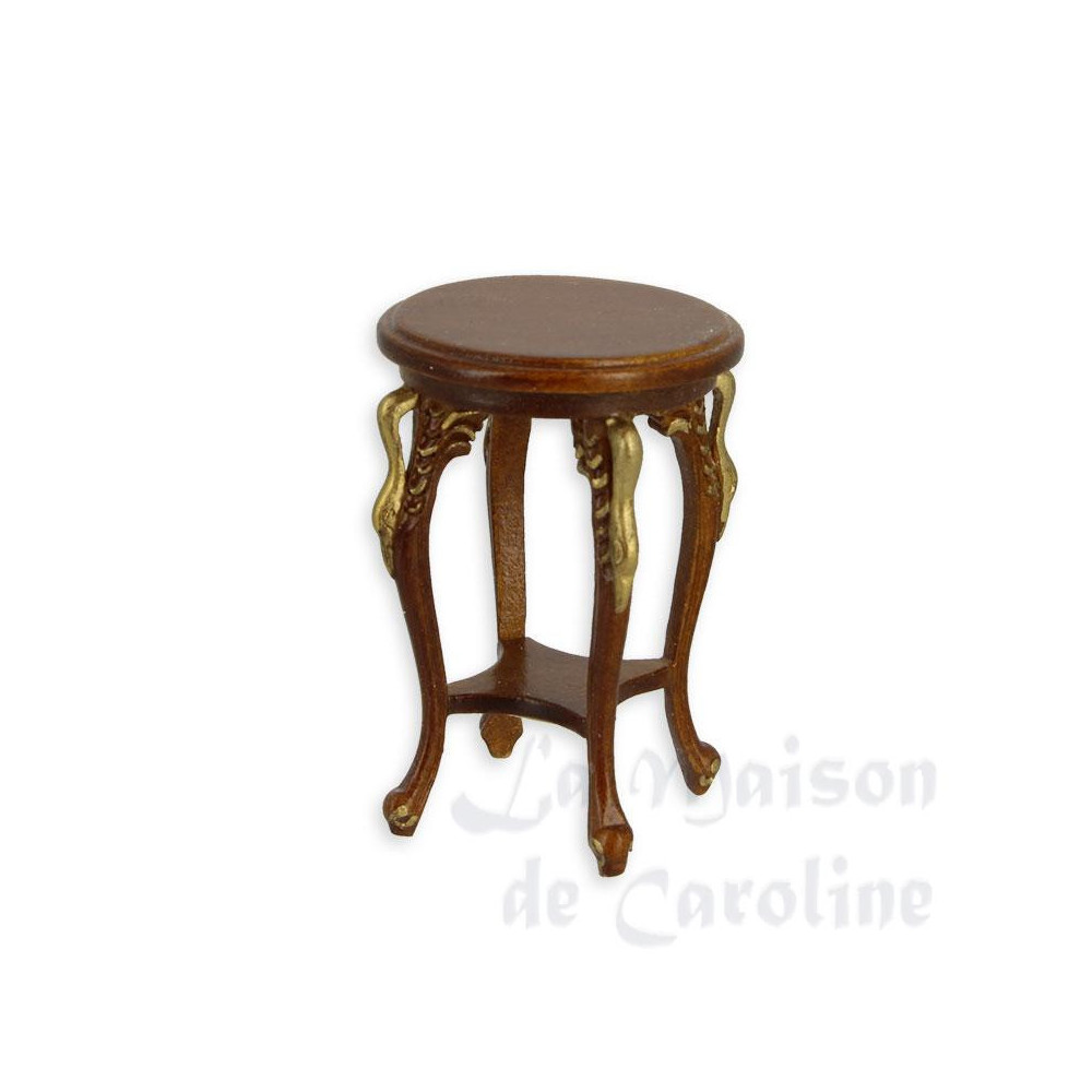 Round coffee table walnut