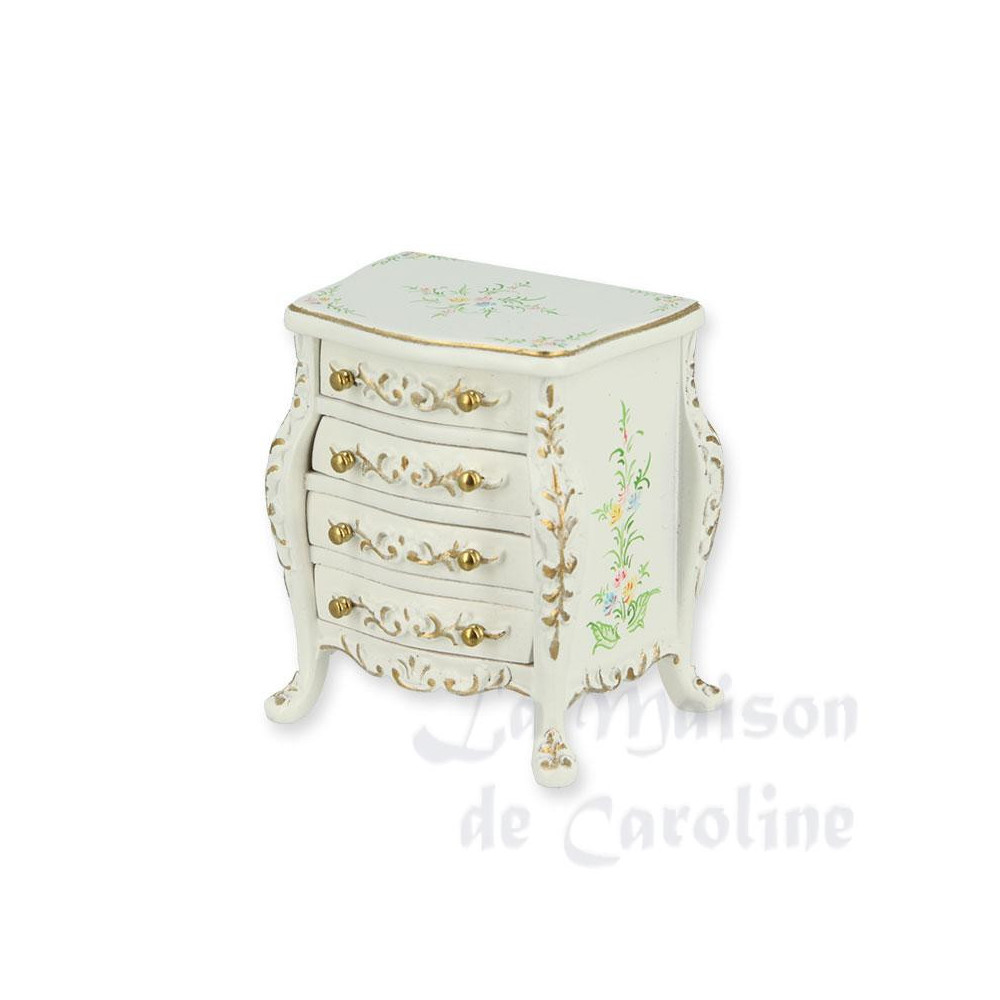 Bedstand Louis XVI Ivory-flowers