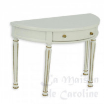Small halfround table ivory-gold