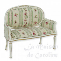 Double seat sofa ivory-gold flowers