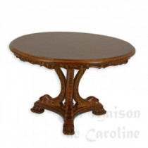 Round Table walnut brown