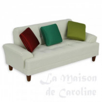Sofa fabrick white leather