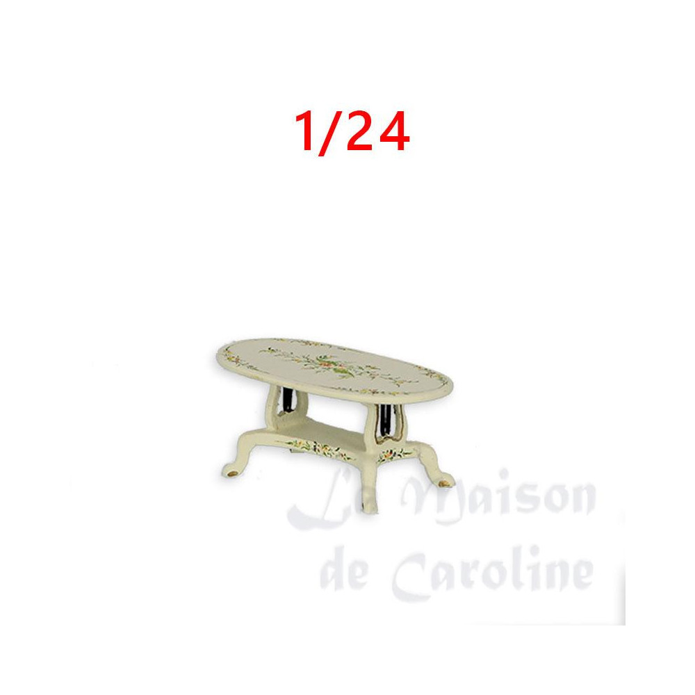 Coffee table L. XVI ivory flowers scale 1-24