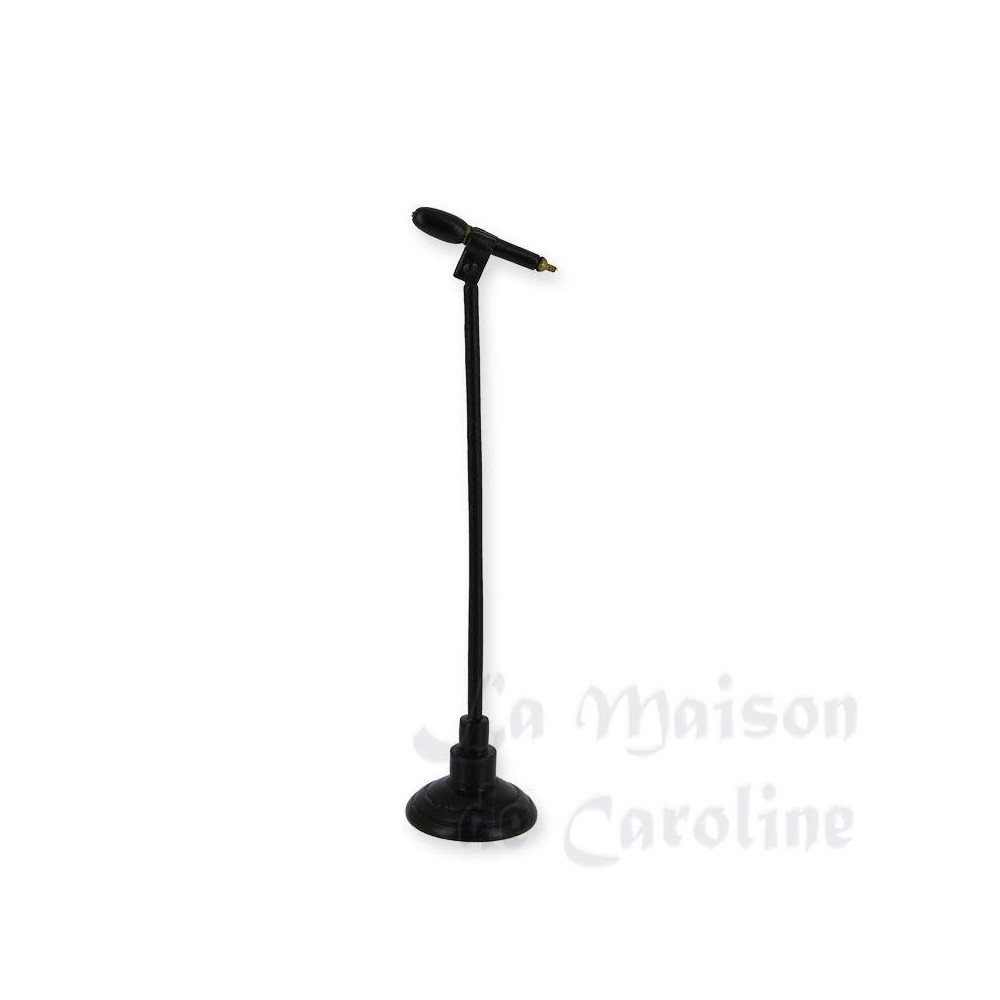 Black microphone on removable stand