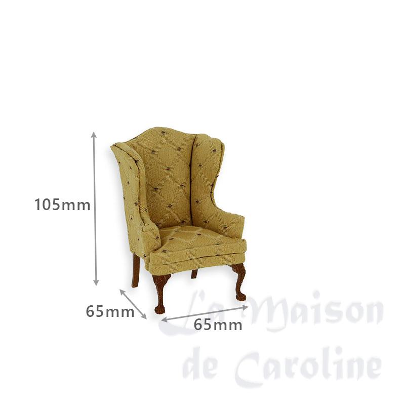 set of 2 pcs. armchair and sofa ochre walnut miniature 1:12 Bilder 1