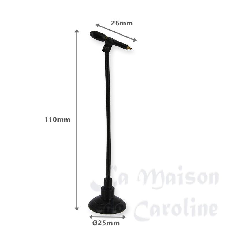 black microphone on removable stand miniature 1:12 Bilder 1