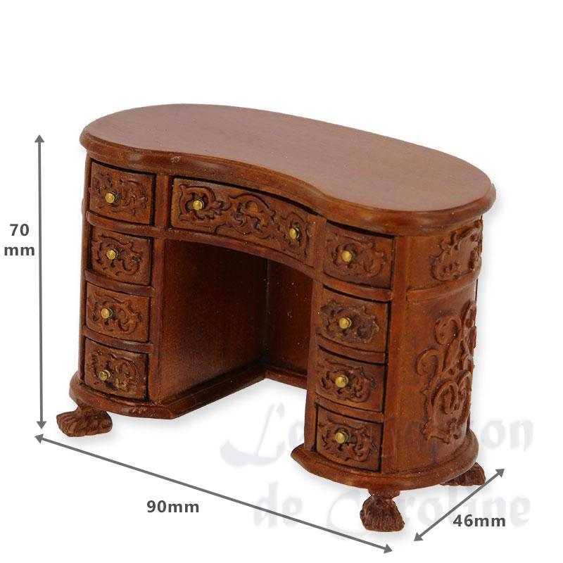 walnut carved desk miniature 1:12 Bilder 1