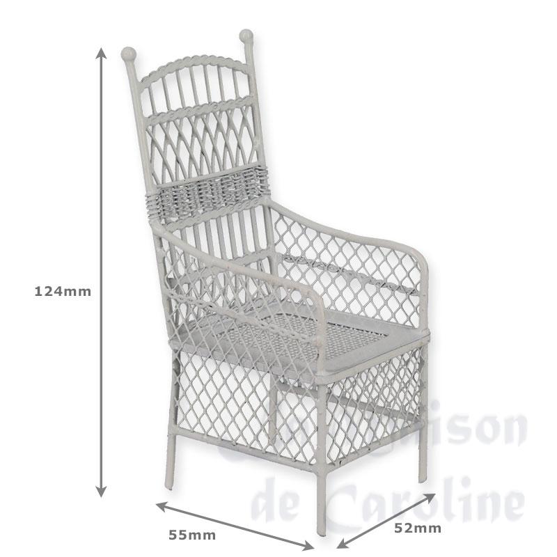 garden - high armchair in metal miniature 1:12 Bilder 1