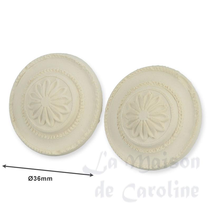 2 plaster ceiling rosettes miniature 1:12 Bilder 1