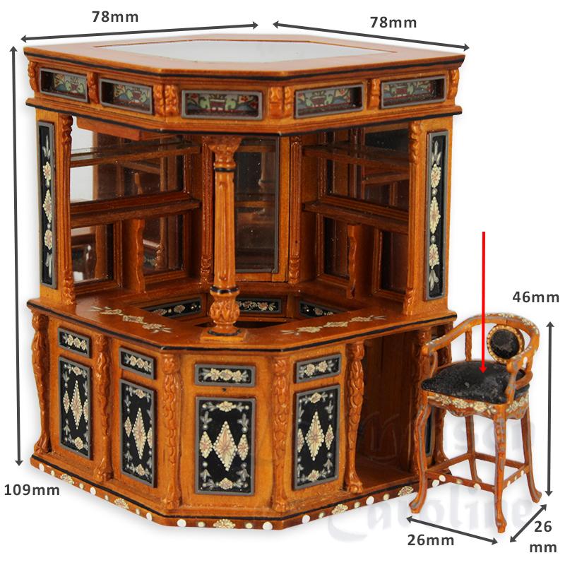 bar set with miror and counter Trianon collectible furniture 1:24 photo 2 bar set with miror and counter Trianon collectible furniture 1:24 photo 2