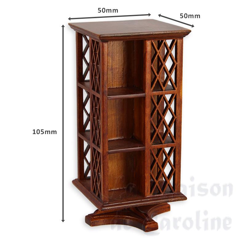 rotating bookcase walnut Trianon 1/12 photo 2 rotating bookcase walnut Trianon 1/12 photo 2