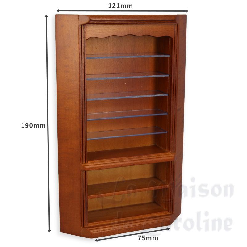 corner bookcase drawers cherrywood - DRAWERS MISSING - miniature furniture 1:12 photo 2 corner bookcase drawers cherrywood - DRAWERS MISSING - miniature furniture 1:12 photo 2