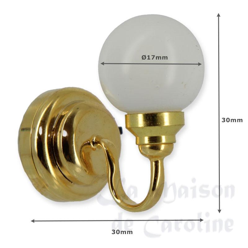 led wall lamp globe brass miniature 1:12 Bilder 1