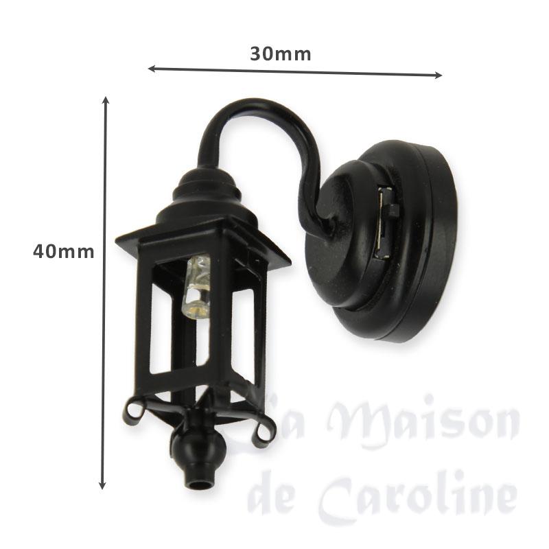 led wall light black for dollhouses 1:12 photo 2