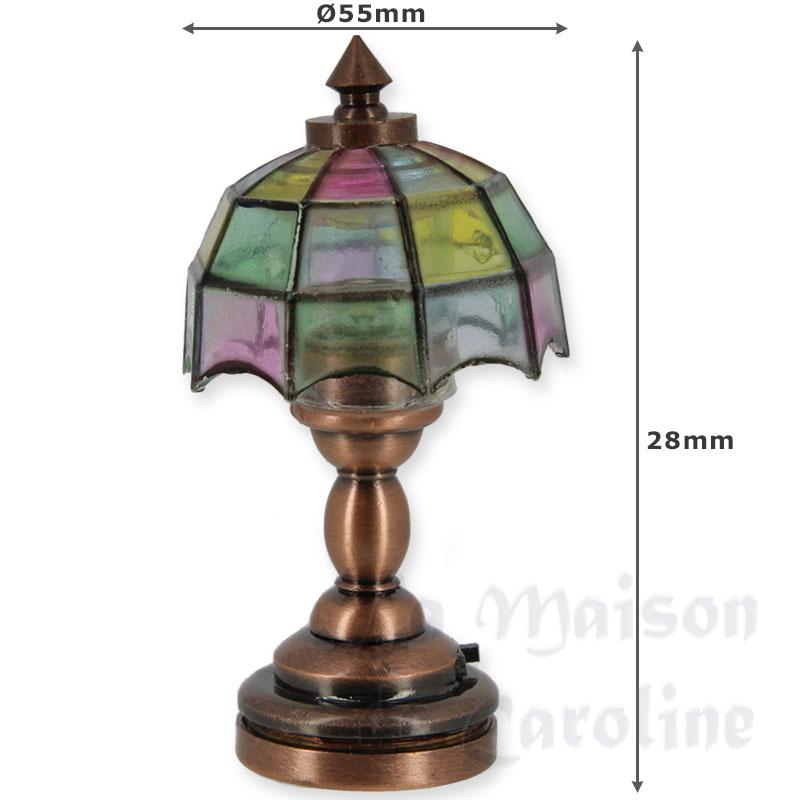 led table light tiffany for dollhouses 1:12 photo 2 led table light tiffany for dollhouses 1:12 photo 2