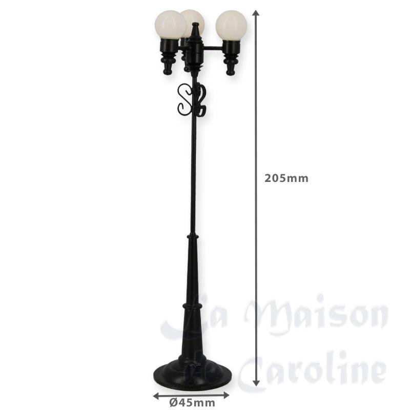 led street lamp black globes miniature 1:12 Bilder 1