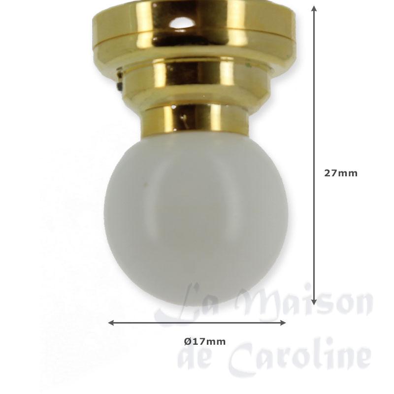 led ceiling light globe brass miniature 1:12 Bilder 1