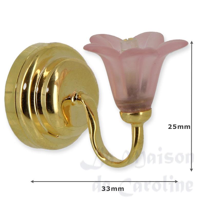 led wall lamp tulip pink miniature 1:12 Bilder 1