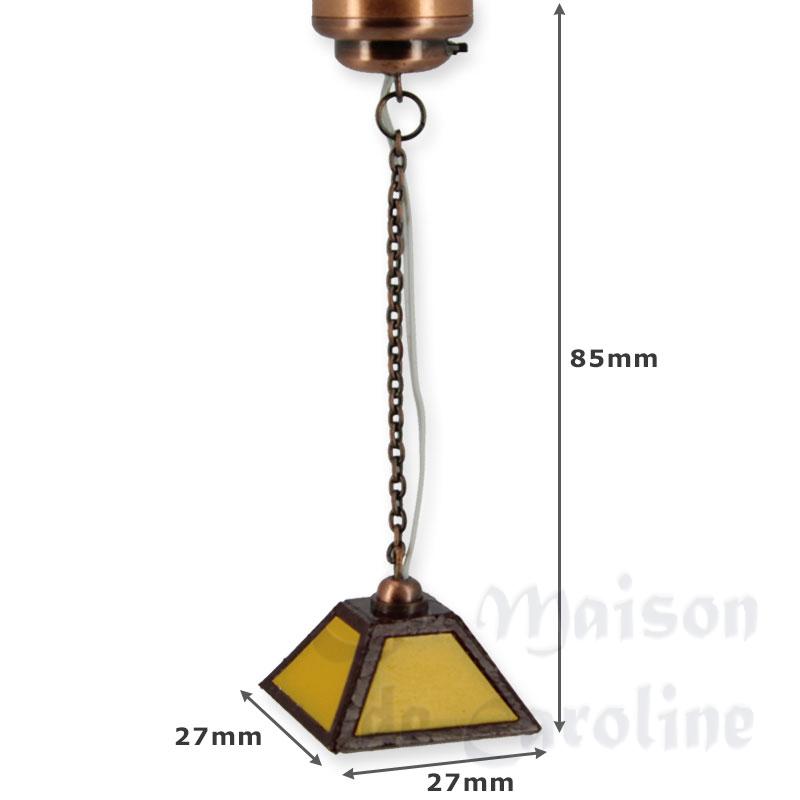 led hanging lamp orange for dollhouses 1:12 photo 2