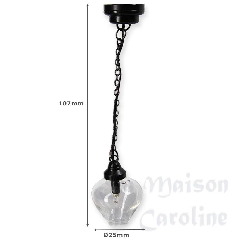 led hanging lamp black miniature 1:12 Bilder 1