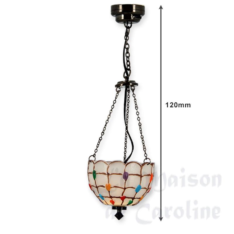 led ceiling light black tiffany white - color miniature 1:12 Bilder 1