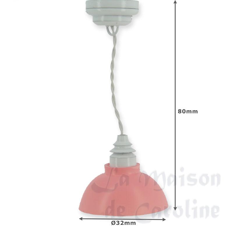 led hanging lamp pink miniature 1:12 Bilder 1