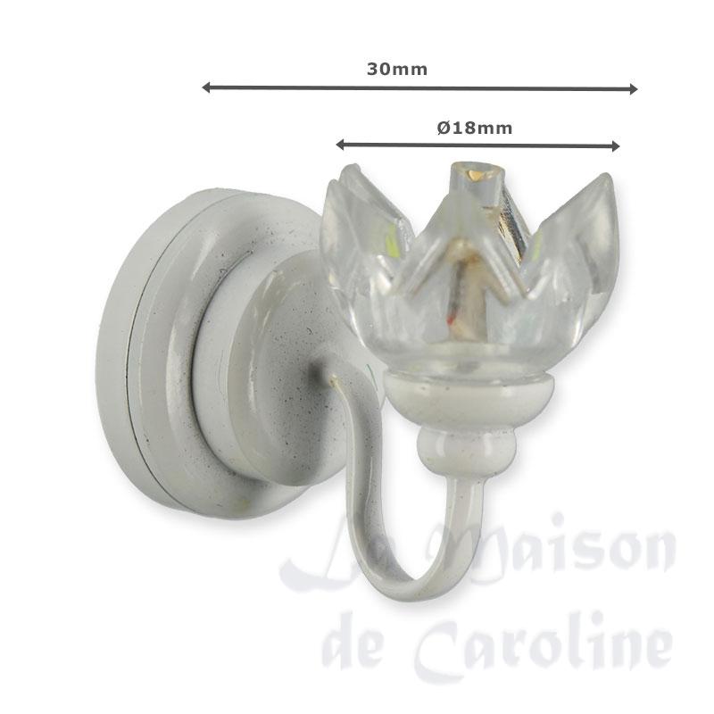led wall lamp white clear flower miniature 1:12 Bilder 1
