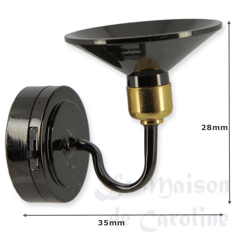 led wall light black and gold miniature 1:12 Bilder 1
