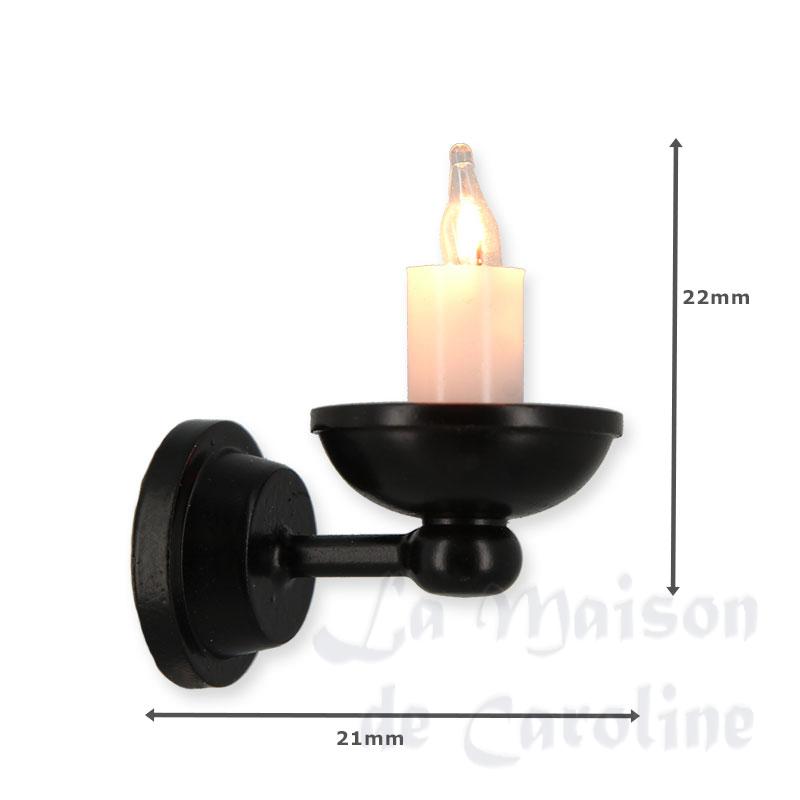 12v wall lamp clip candle black miniature 1:12 Bilder 1