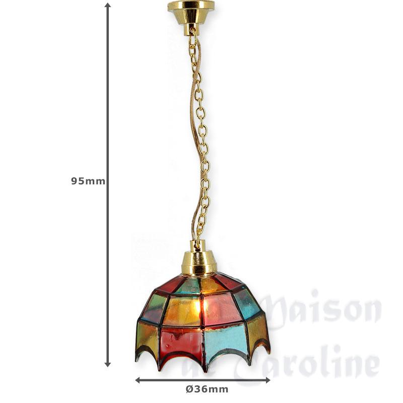 12v hanging lamp clip tiffany miniature 1:12 Bilder 1