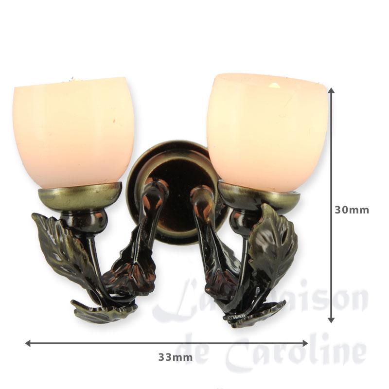12v wall lamp clip two leafs miniature 1:12 Bilder 1