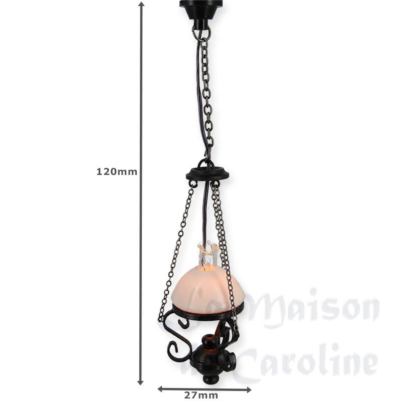 12v hanging lamp clip oil frosted miniature 1:12 Bilder 1
