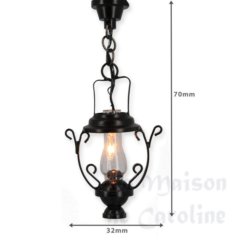 12v hanging oil lamp black miniature 1:12 Bilder 1