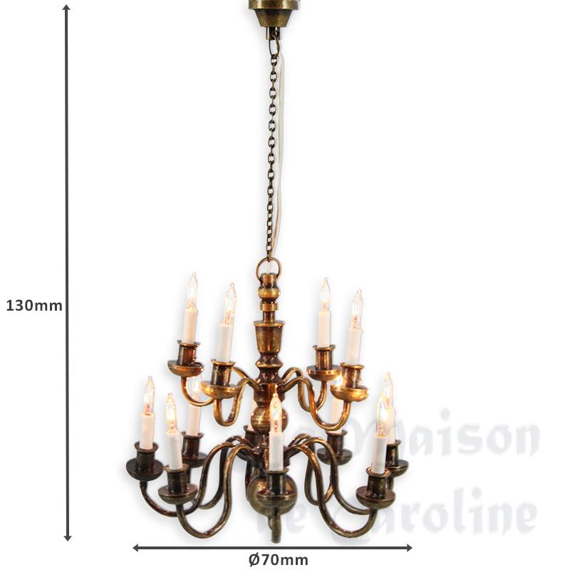 12v chandelier clip antique 12 arms for dollhouses 1:12 photo 2