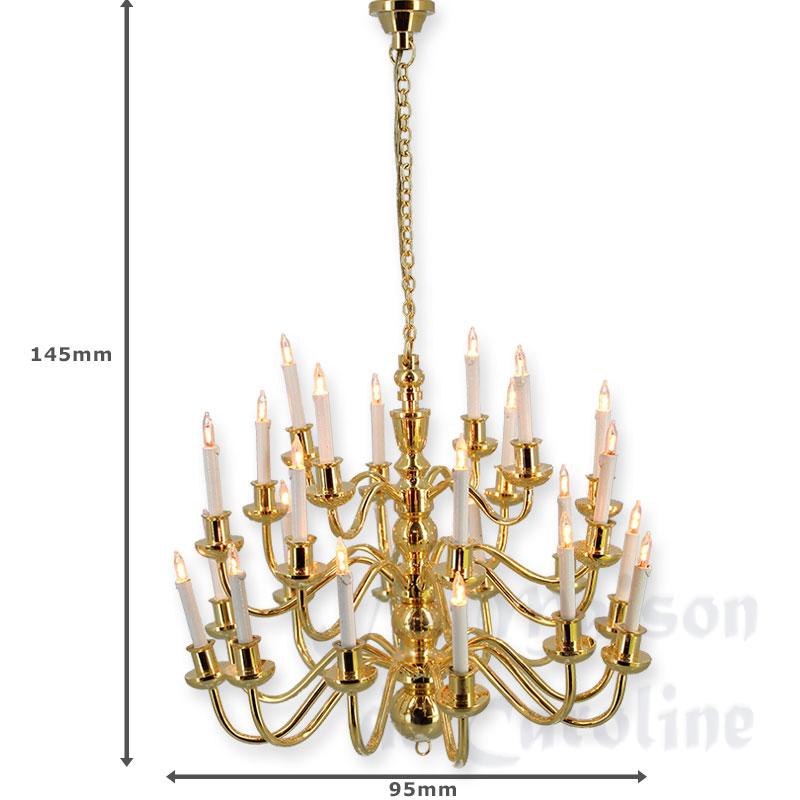 12v chandelier brass 24 arms miniature 1:12 Bilder 1
