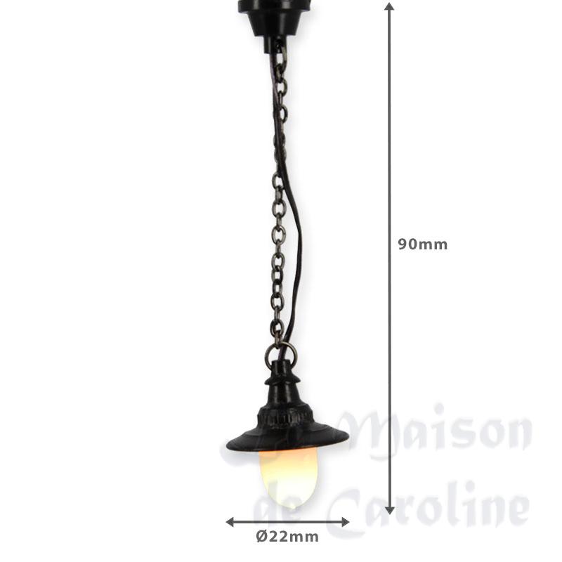 12v hanging lamp clip black frosted miniature 1:12 Bilder 1